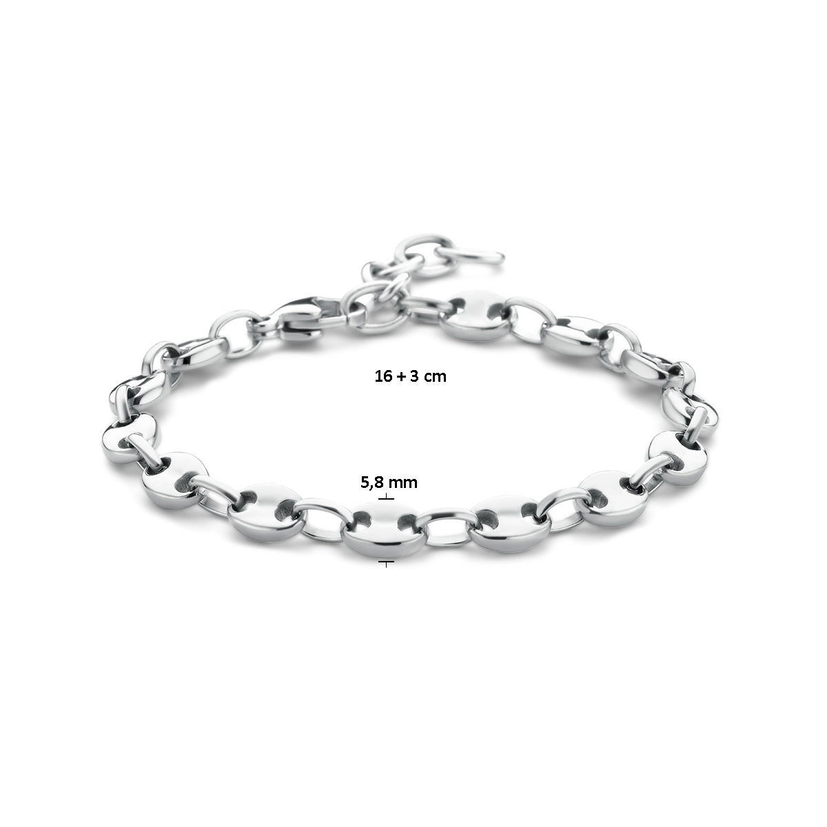 Armband koffieboon 16 + 3 cm