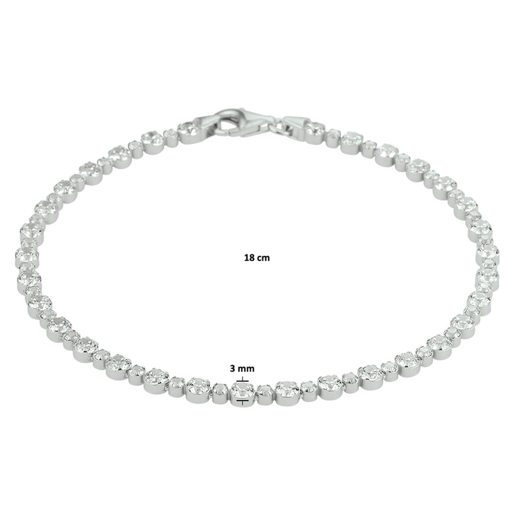Tennisarmband zirkonia 3.0 mm 18 cm