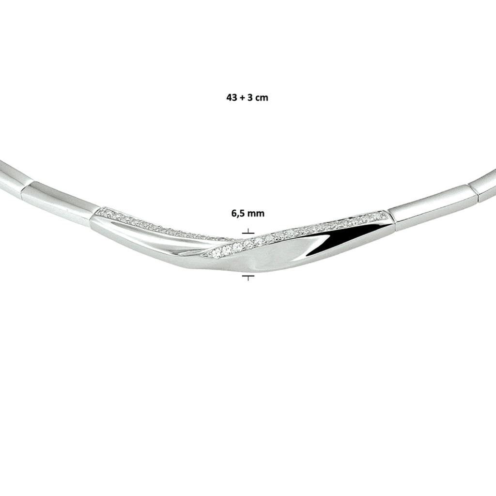 Collier zirkonia 43 + 3 cm