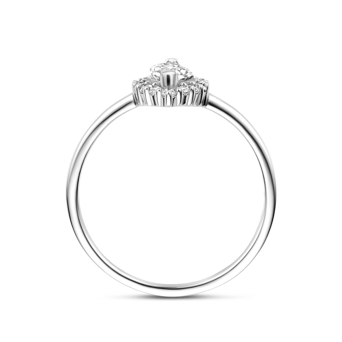 Zilver gerhodineerd damesringen