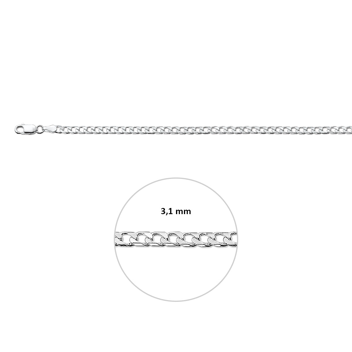 Collier gourmet schakel - zilver