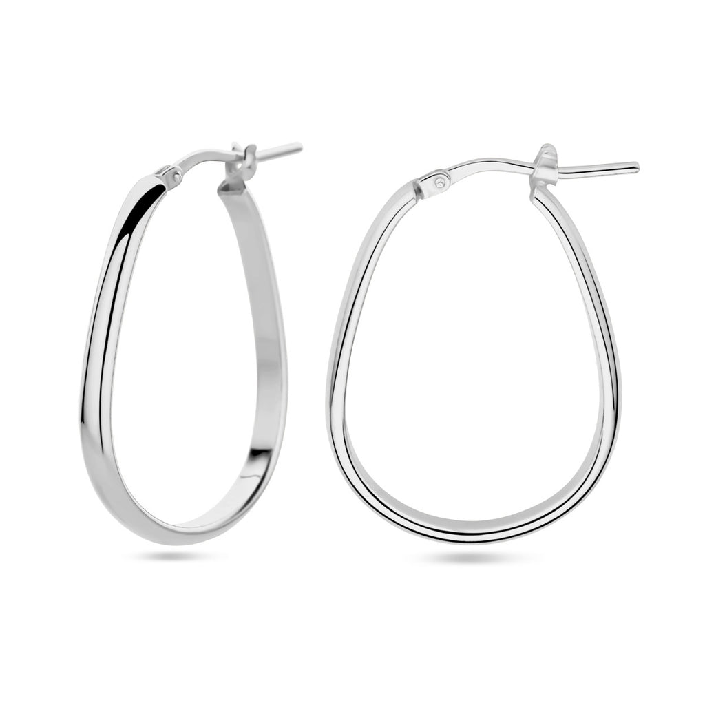 Zilver gerhodineerd creolen