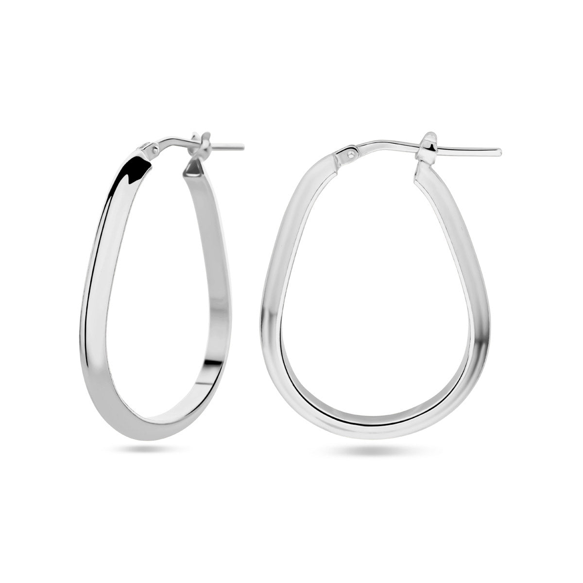 Zilver gerhodineerd creolen