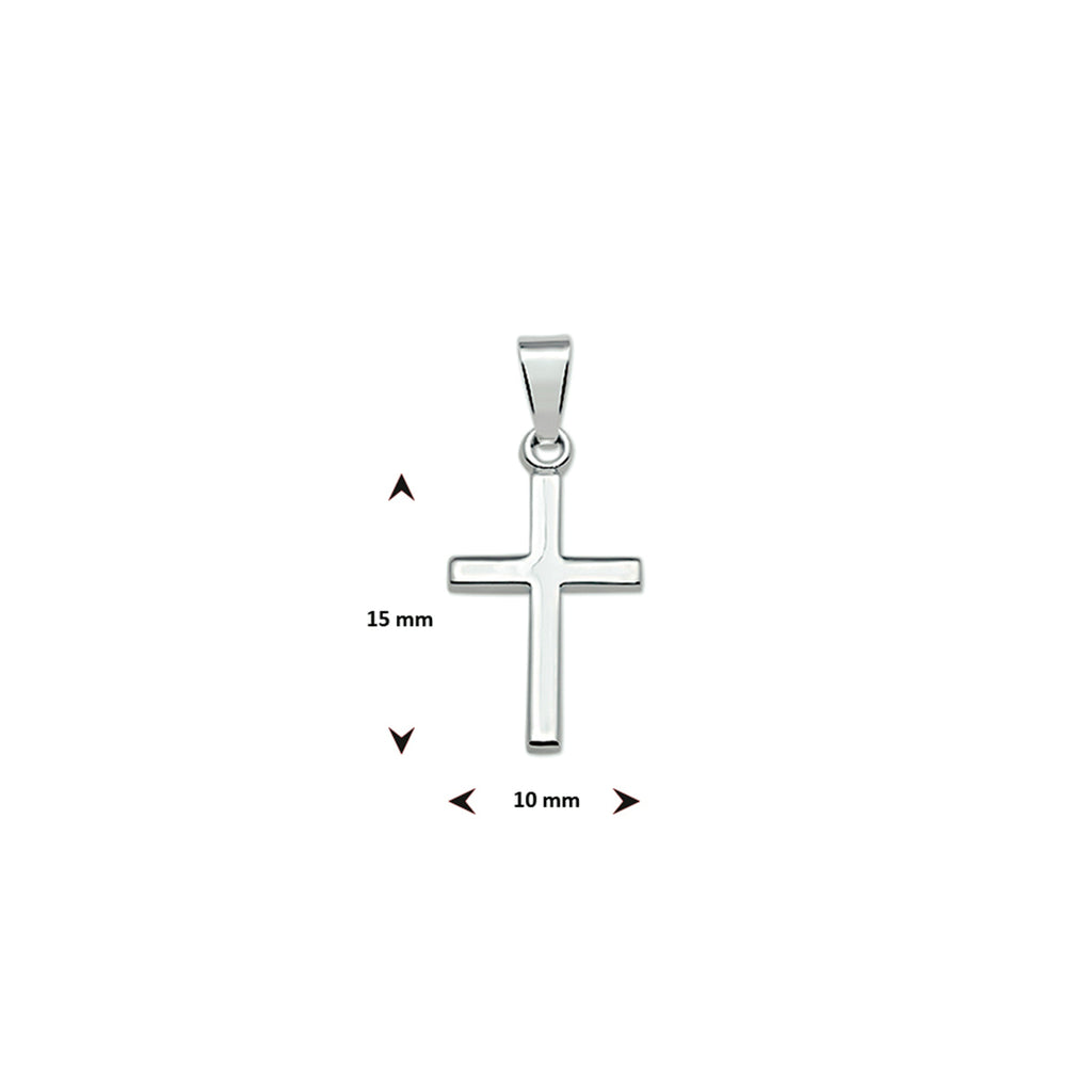 Zilver gerhodineerd kruis bedels