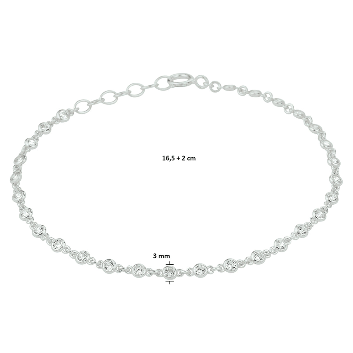 Armband - zilver zirkonia