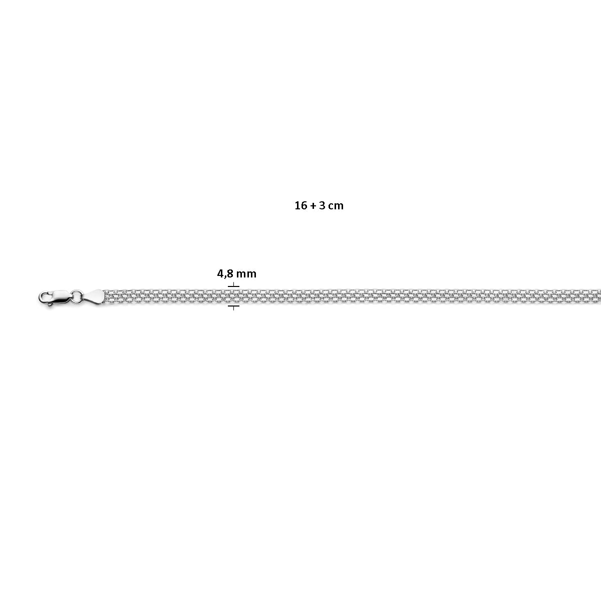 Dubbel gourmette 4.8 mm