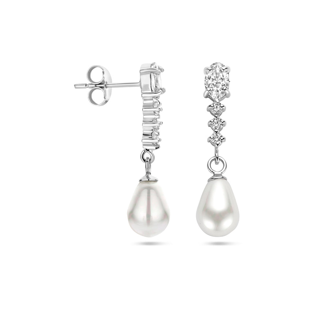 Oorhangers zirkonia en parel