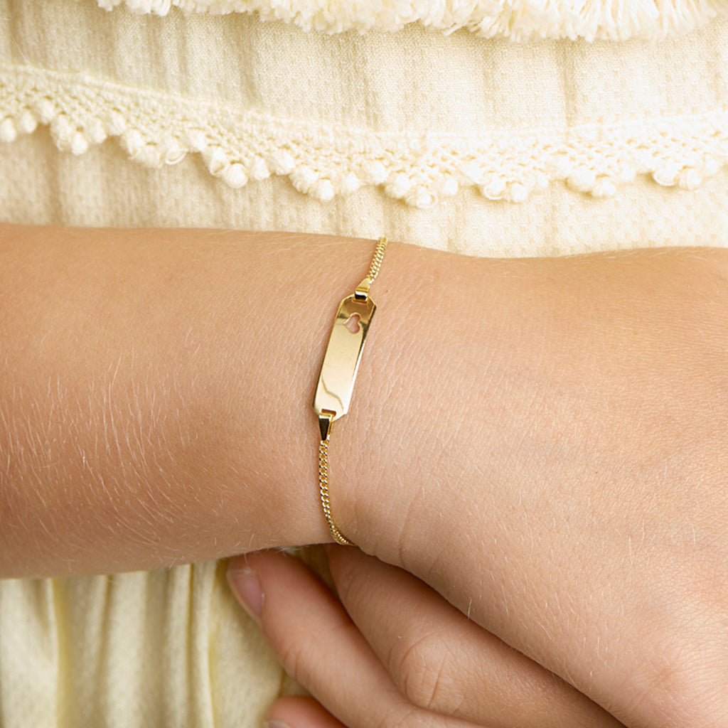 Graveerarmband hart gourmette 4-zijdes geslepen plaat 5.0 mm