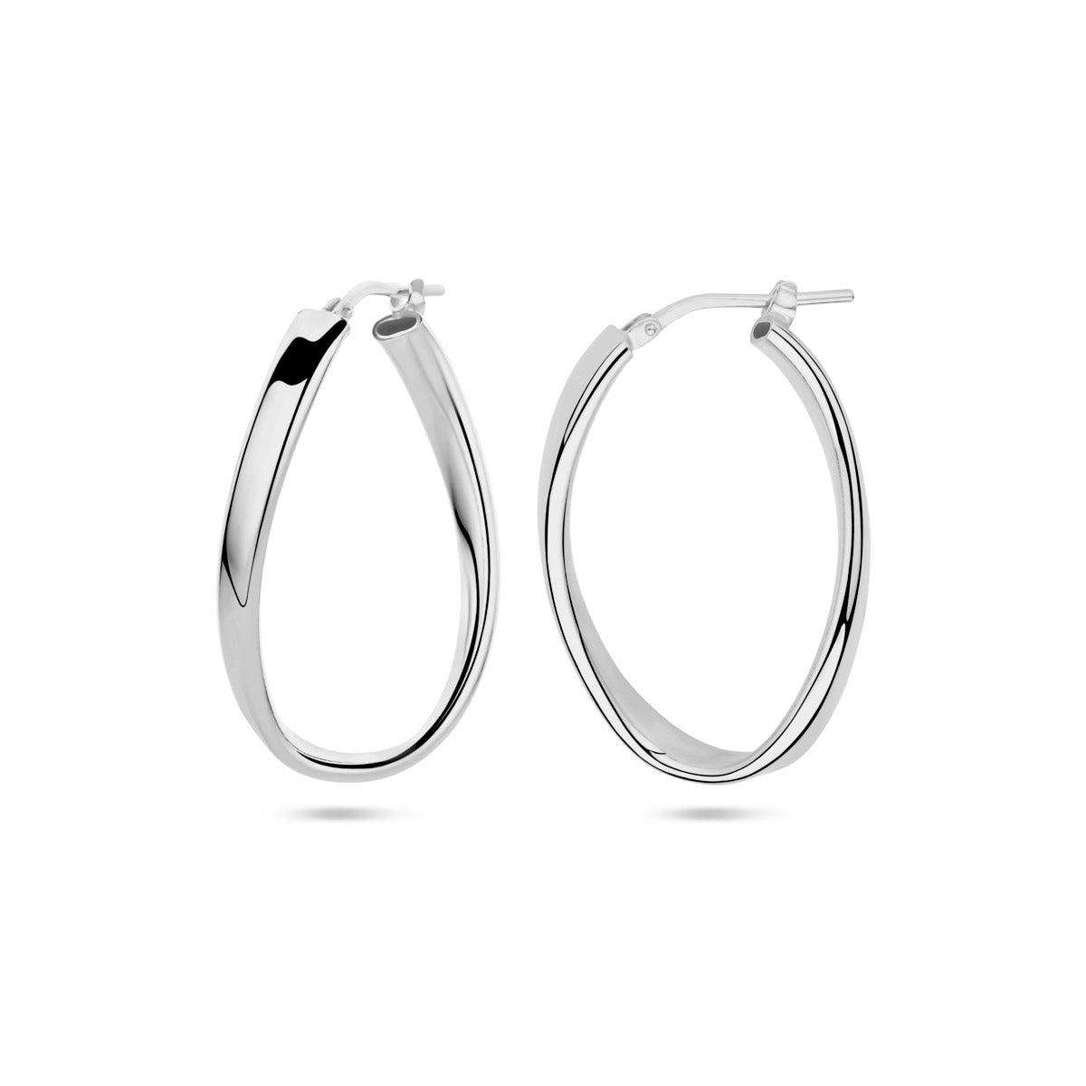 Zilver gerhodineerd creolen