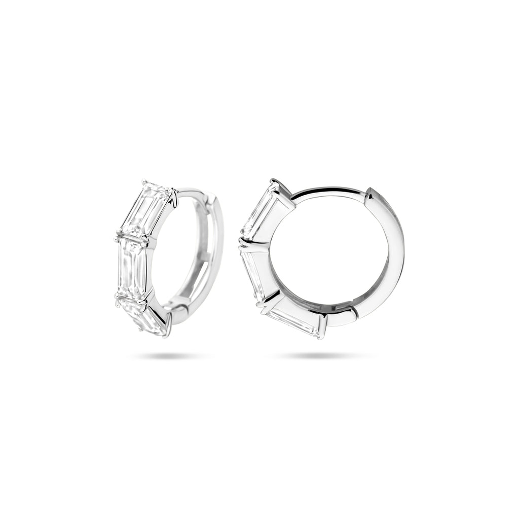 Klapoorringen zirkonia 15.5 mm
