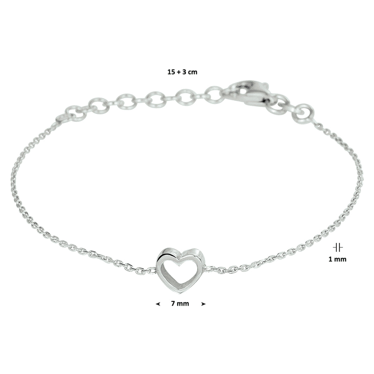 Zilver gerhodineerd lengte art.ki
