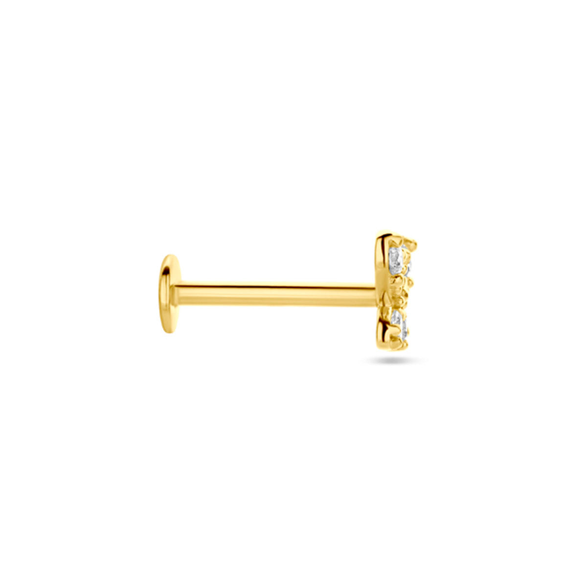 Flat back piercing vlinder zirkonia 4.5 mm