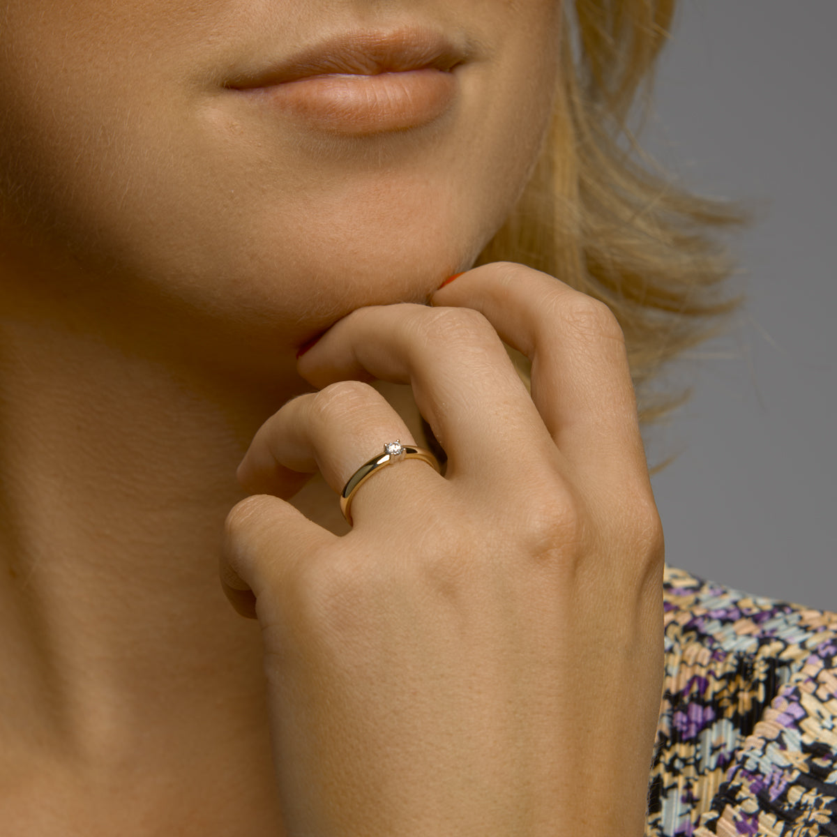 Ring diamant 0.10ct h si