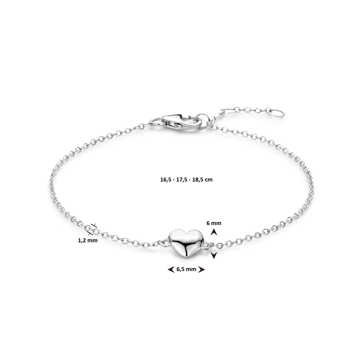 Zilver gerhodineerd colliers met hangers (armband)
