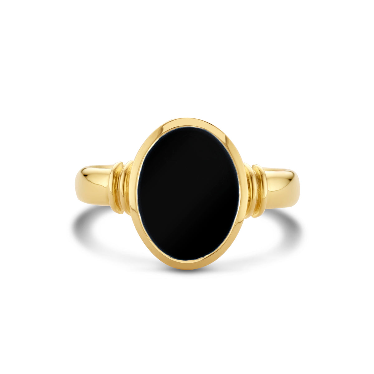 Zegelring massief onyx 11 x 8.5mm