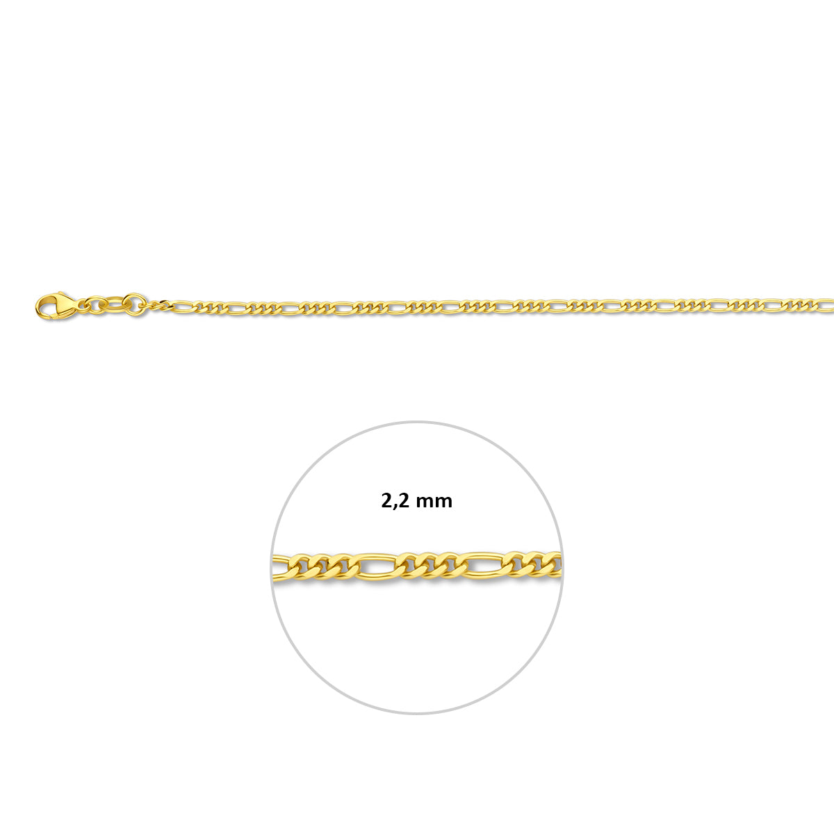 Collier figaro 2.3 mm