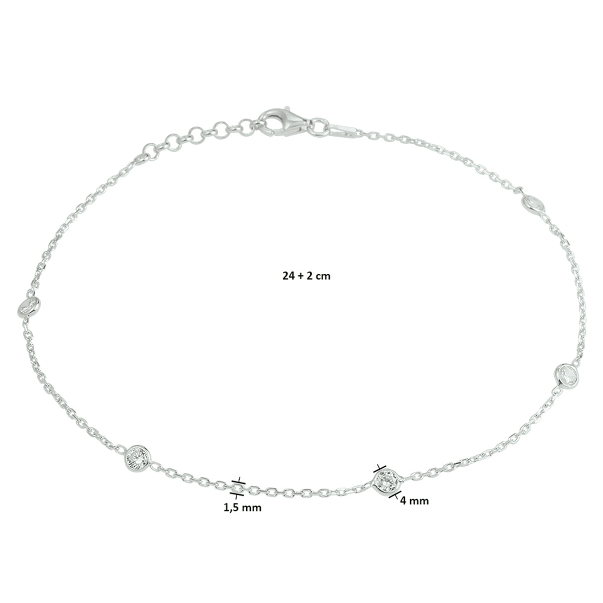 ENKELBANDJE KA1332780 - ZILVER GERHODINEERD