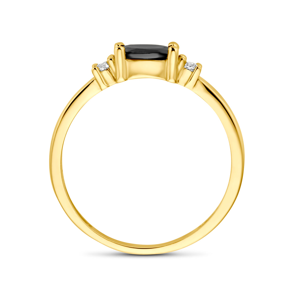 Ring zwart en wit zirkonia