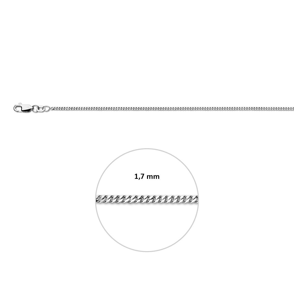 Collier gourmette 4-zijdes geslepen 1.8 mm