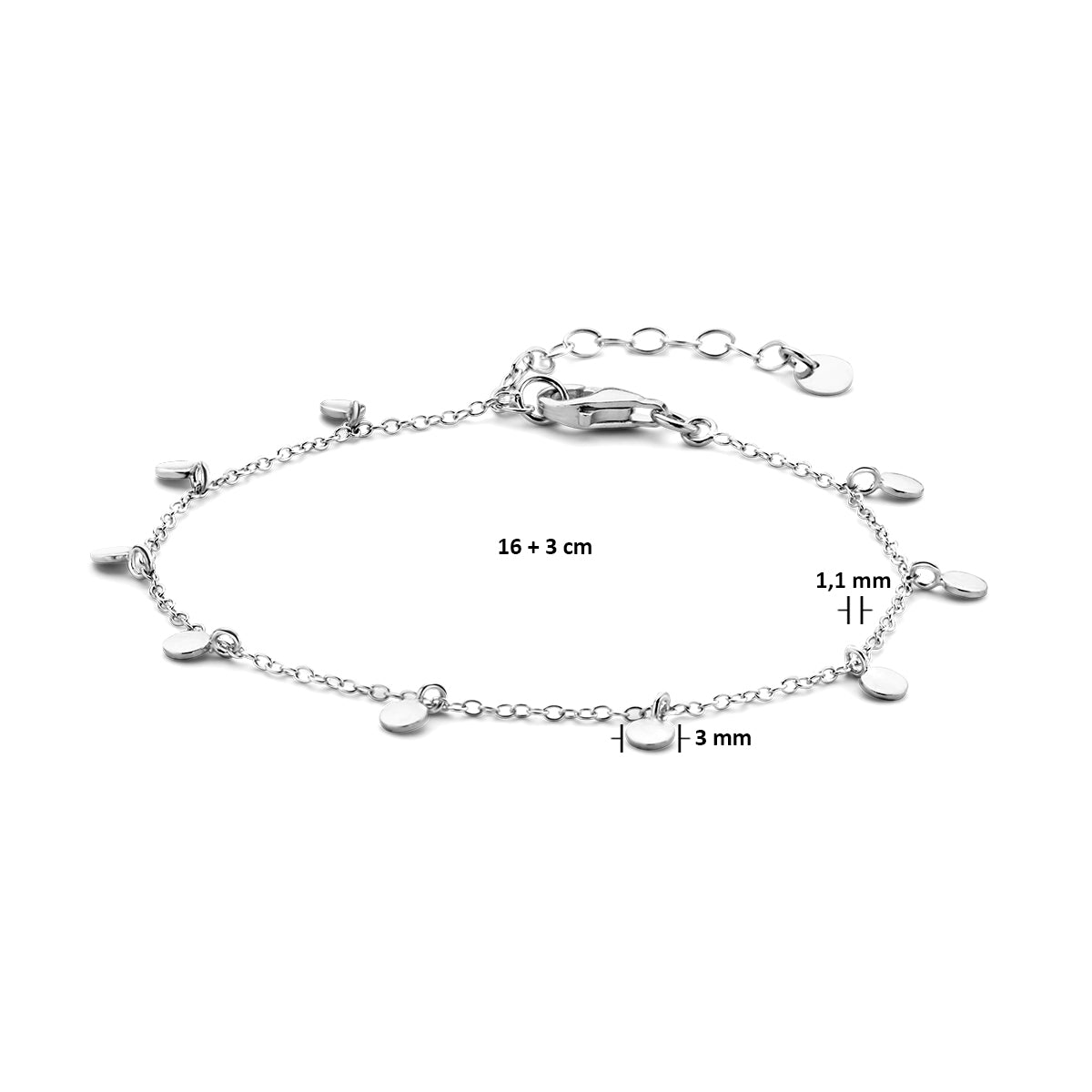 Armband rondjes 16 + 3 cm