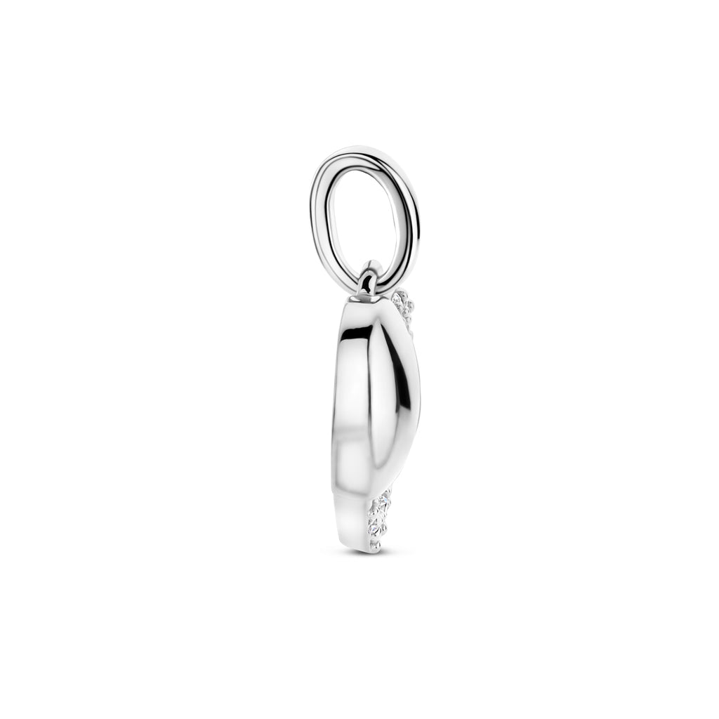 Zilver gerhodineerd hartjes bedels