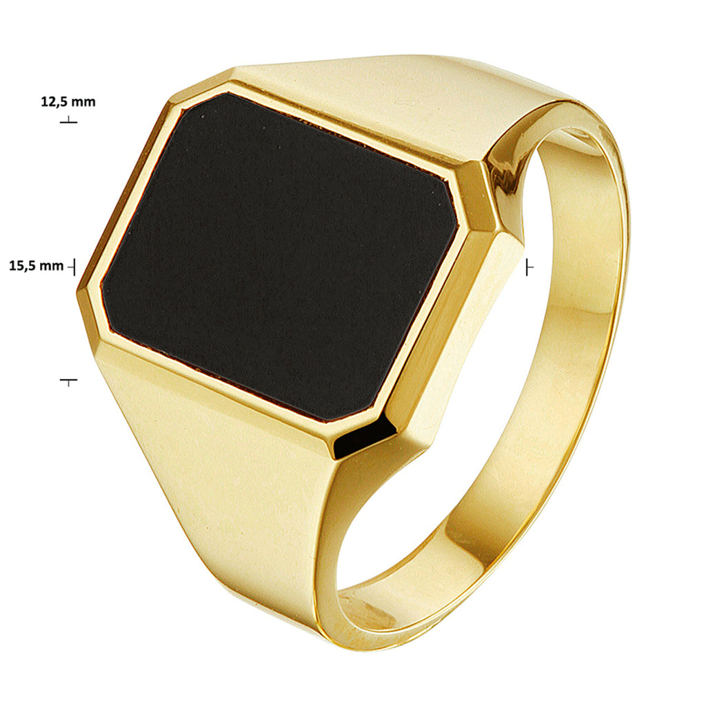 Zegelring massief onyx