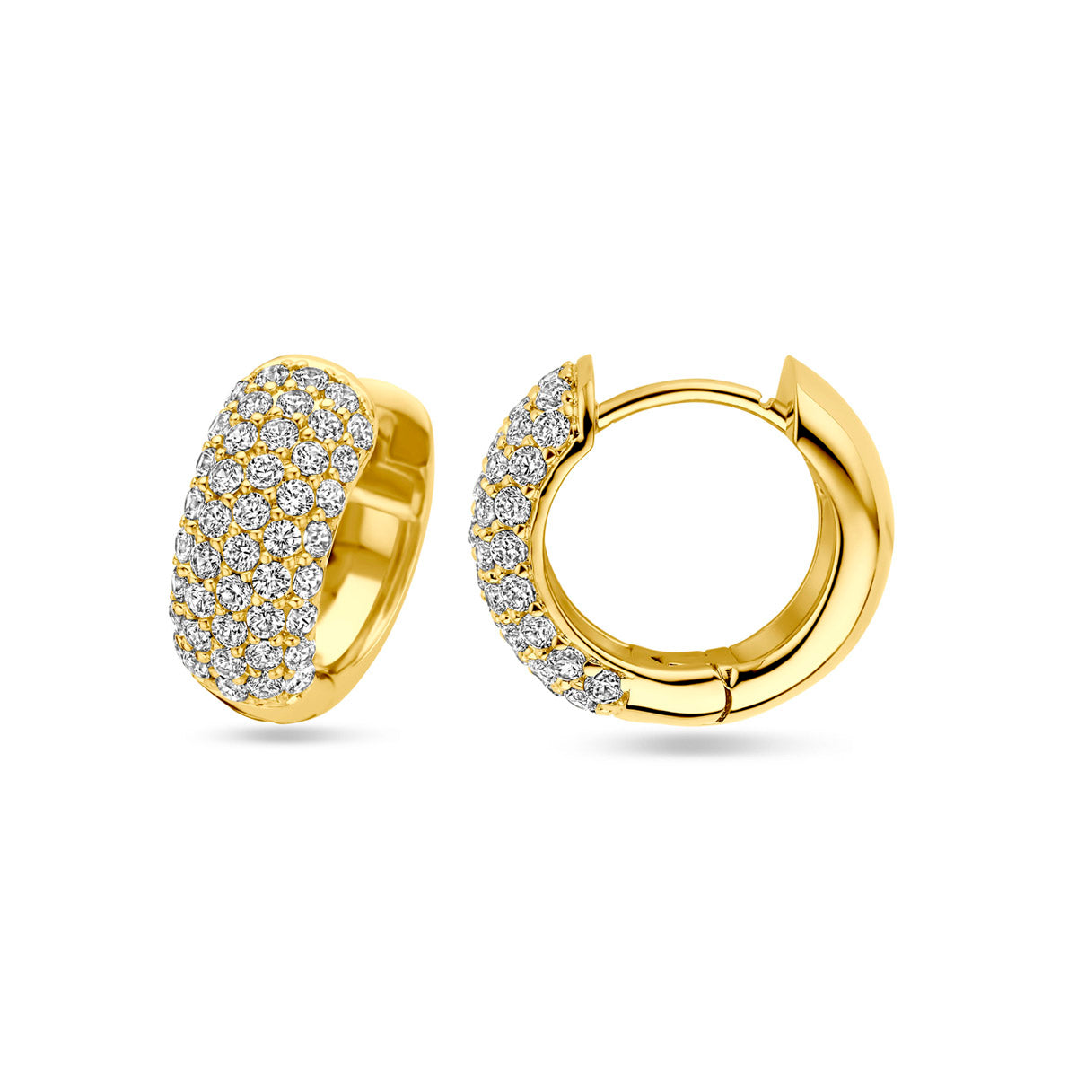 Klapoorringen zirkonia 15.5 mm 1 micron