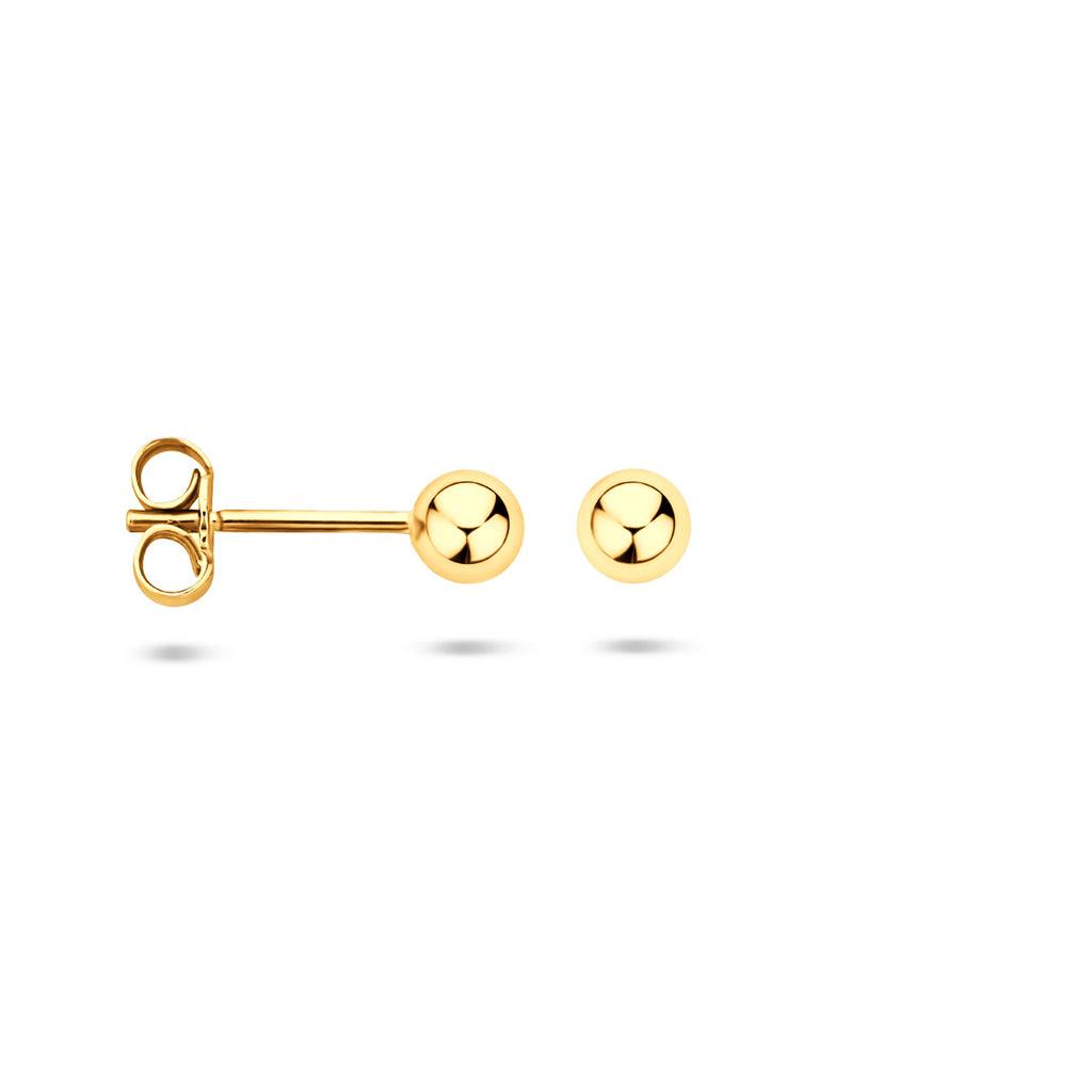 Gold plated Oorknoppen bolletje 3 micron