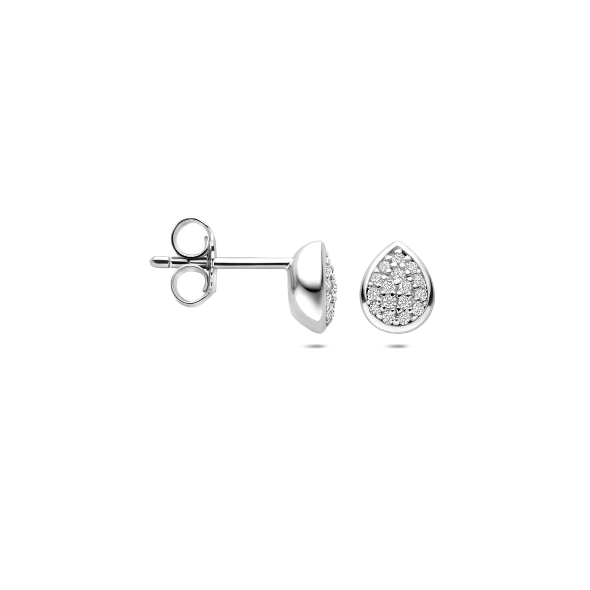 Oorknoppen druppel zirkonia 6 mm