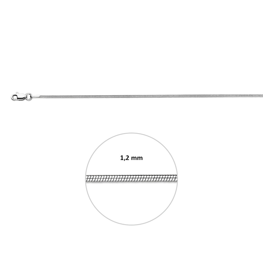 Zilveren slangencollier Dames 45cm