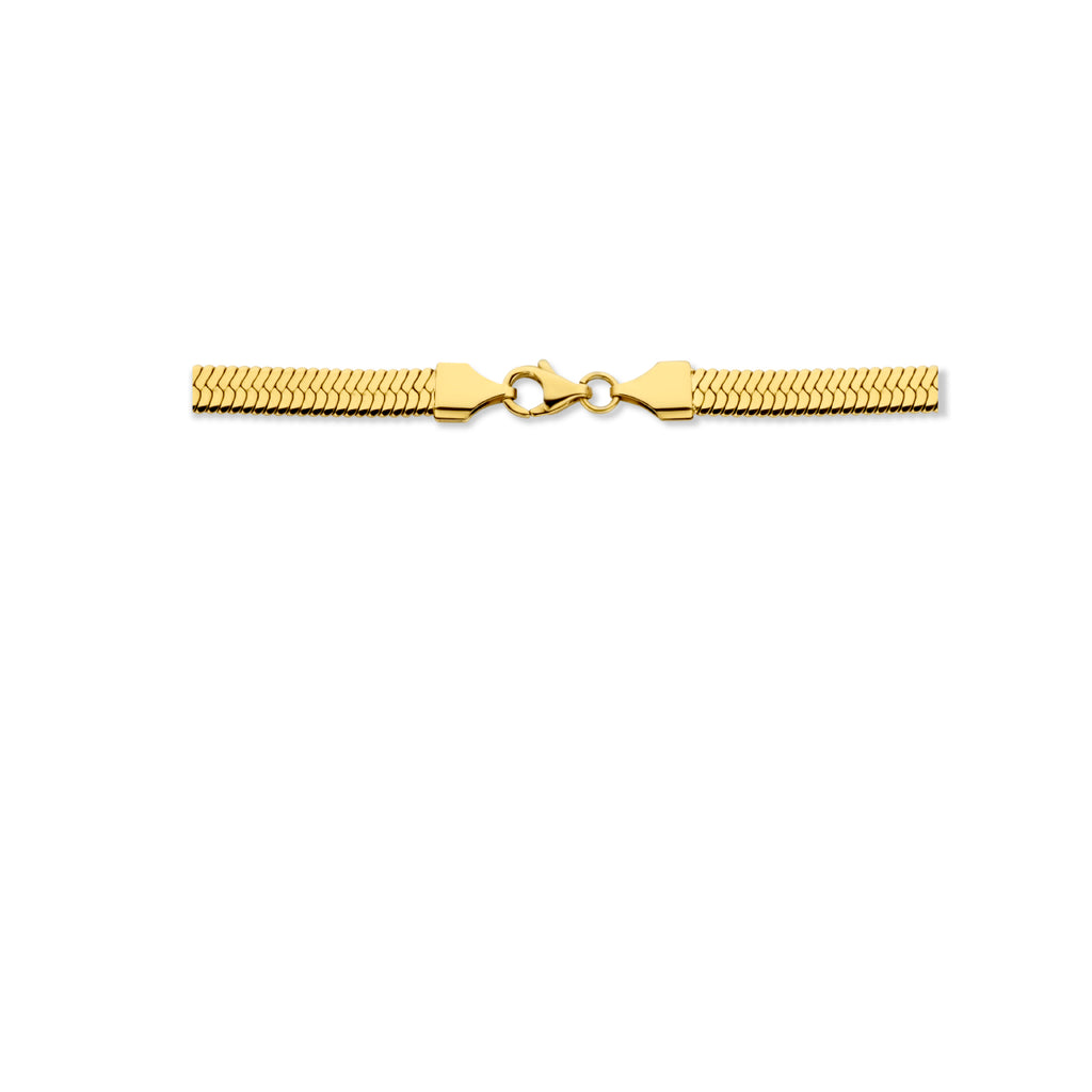 Collier slang plat 6.3 mm 42 cm ion plating