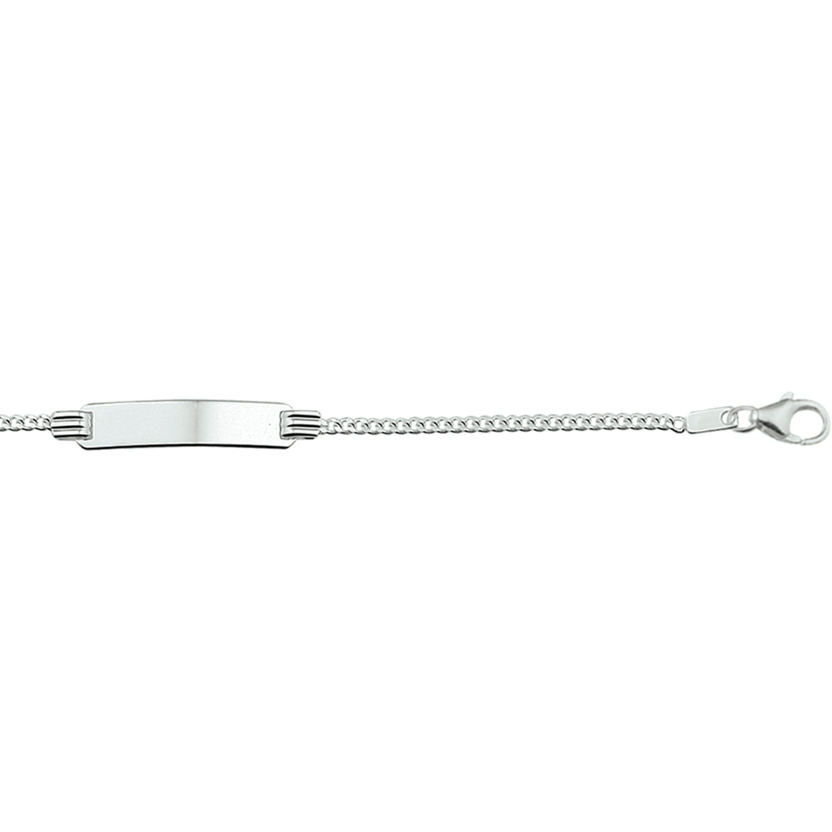 Graveerarmband gourmette 4-zijdes geslepen plaat 4.8 mm