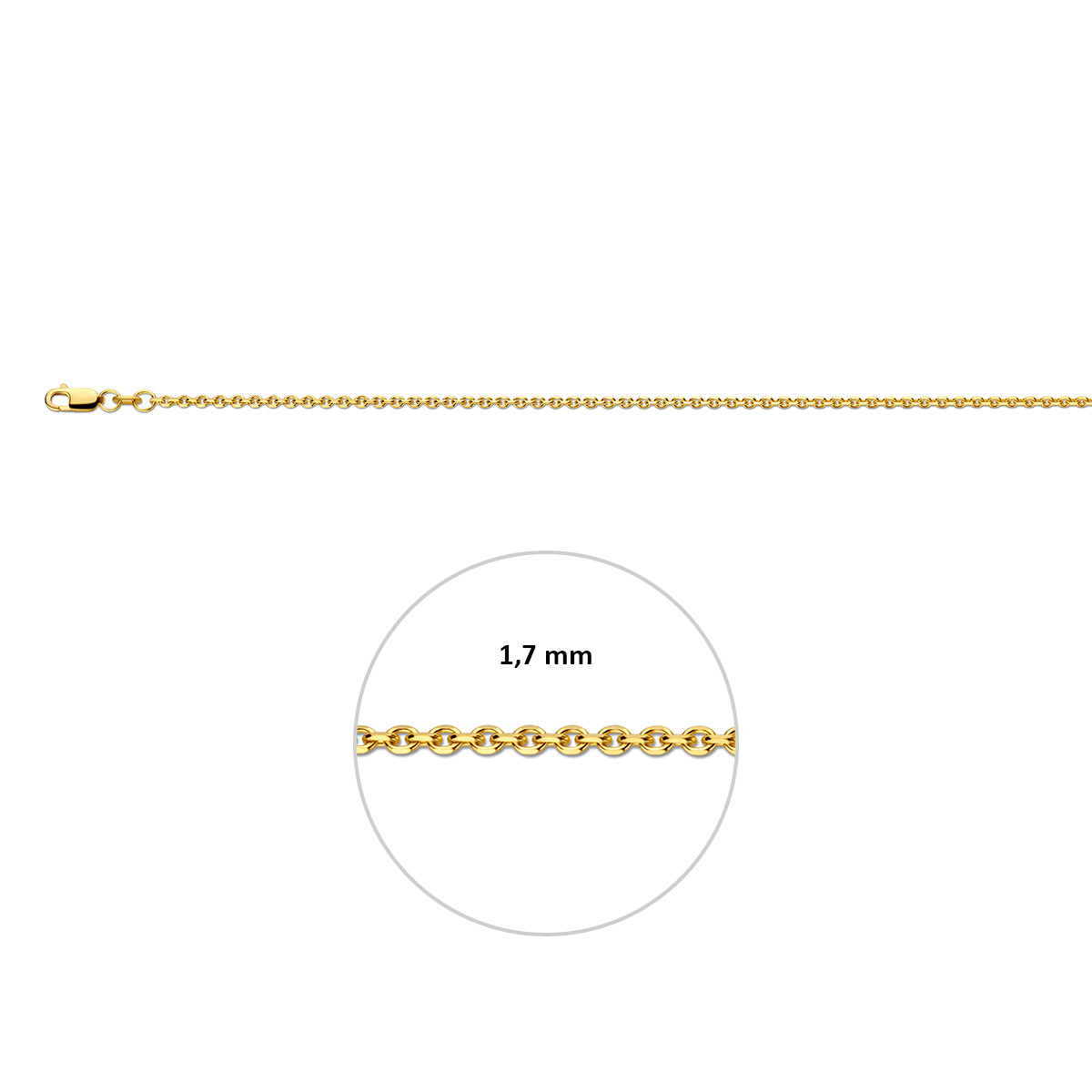 Collier anker schakel - goud