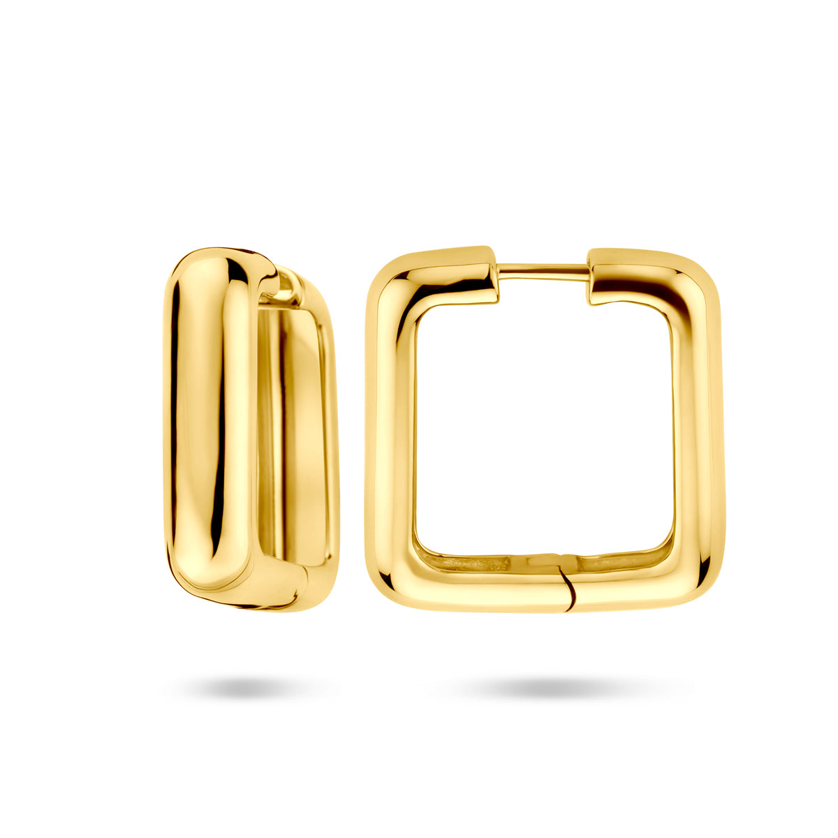Goud geel op Zilver klap creolen (scharnier)