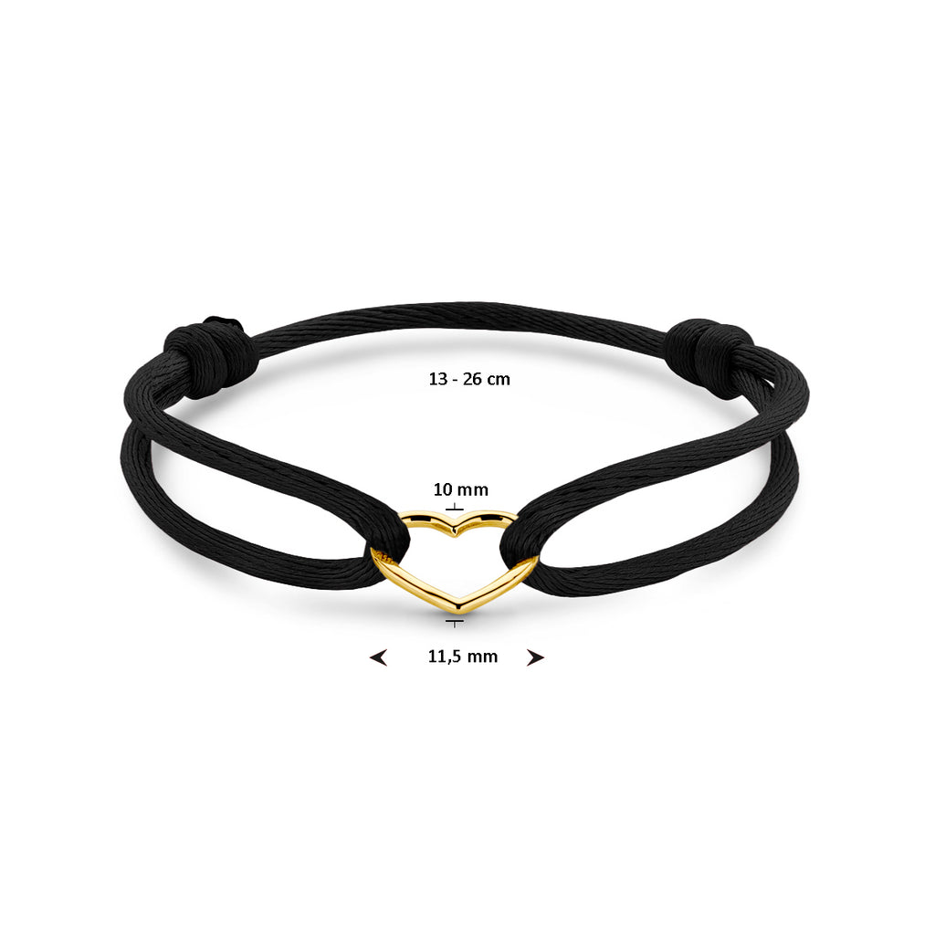 Armband satijn hart