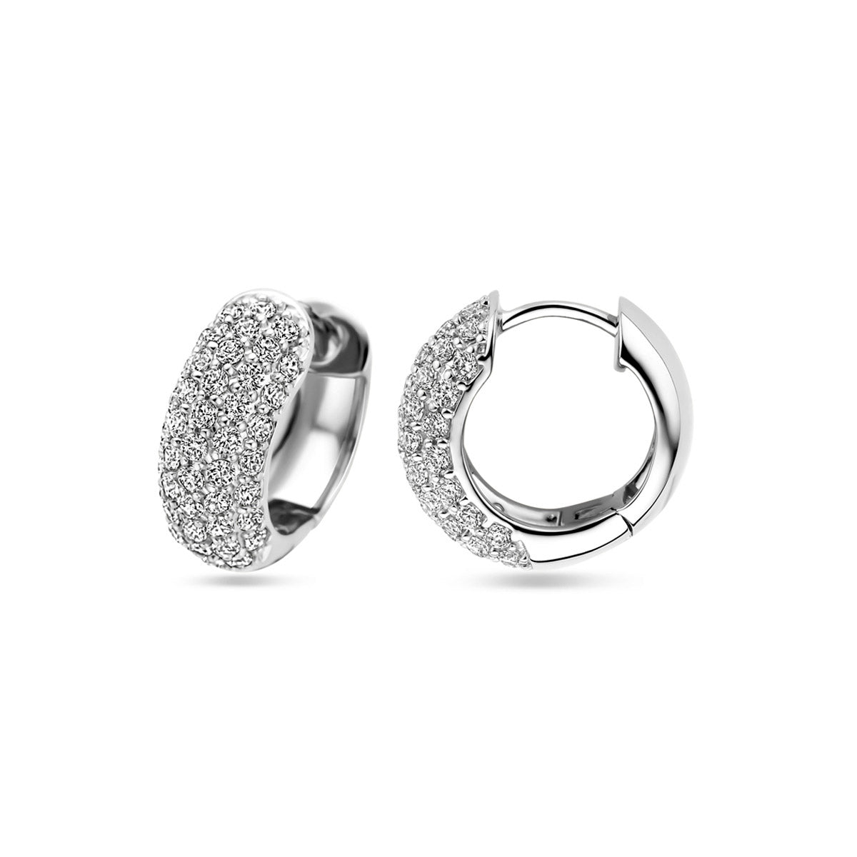 Klapoorringen zirkonia 16 mm