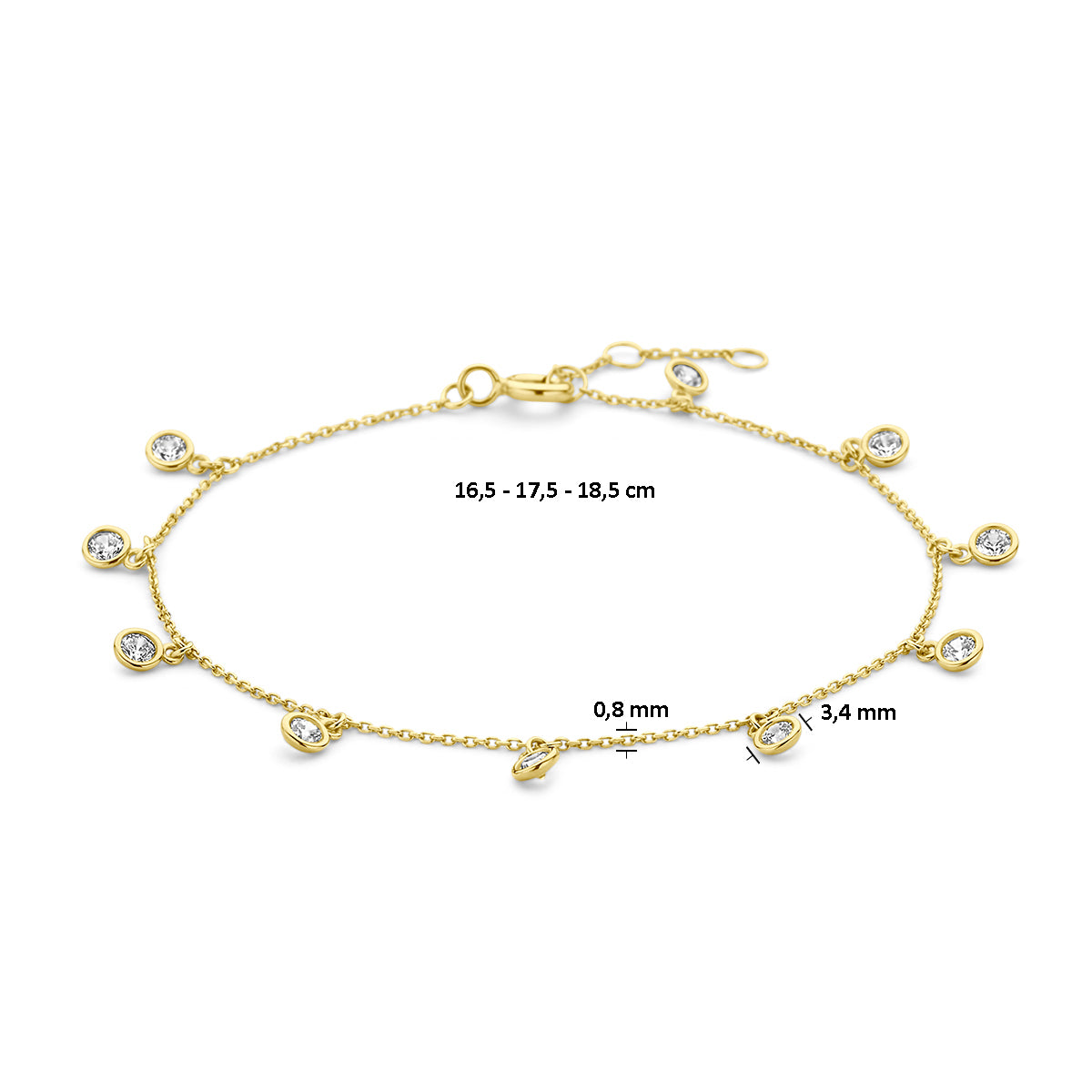 Armband zirkonia 16.5 - 17.5 - 18.5 mm