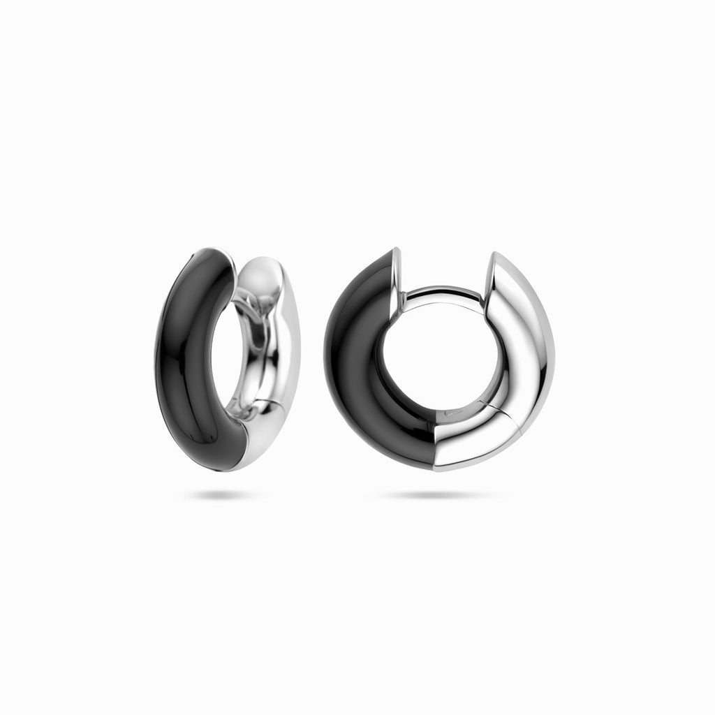 Klapoorringen zwart emaille 4 mm