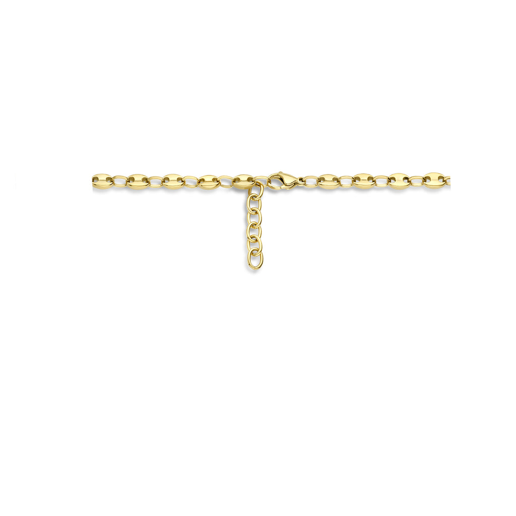Collier koffieboon 42 + 3 cm ion plating