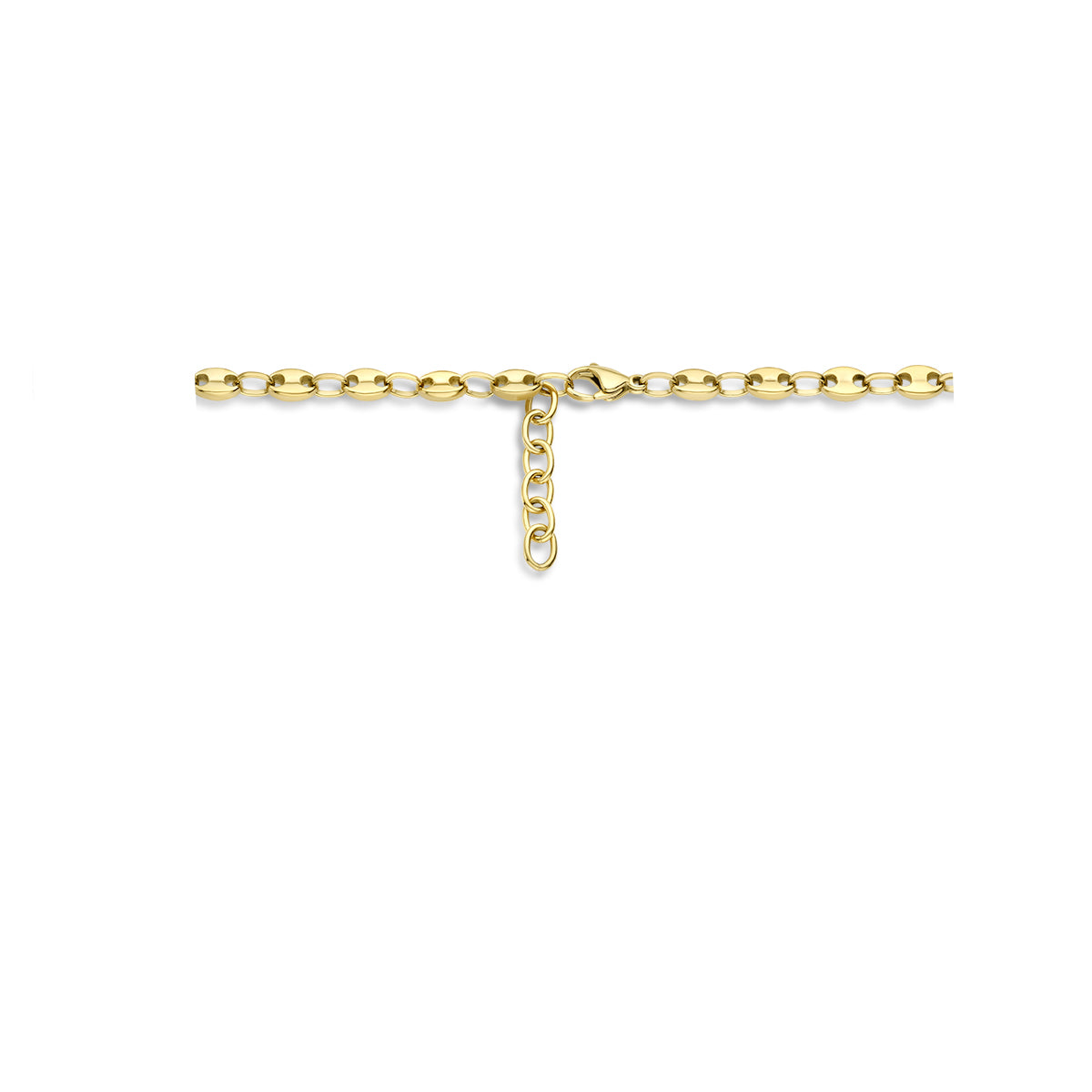Collier koffieboon 42 + 3 cm ion plating