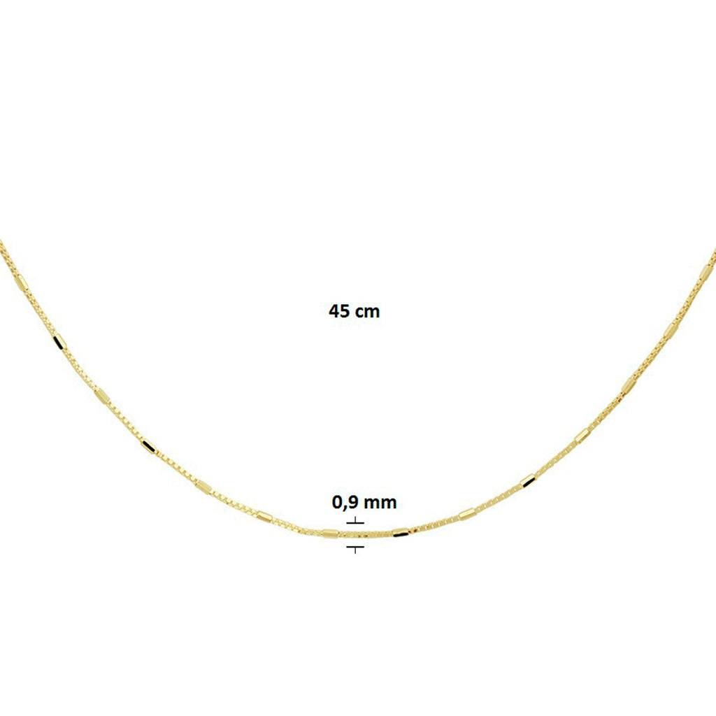 collier venetiaans en staafjes 0.9 mm 45 cm