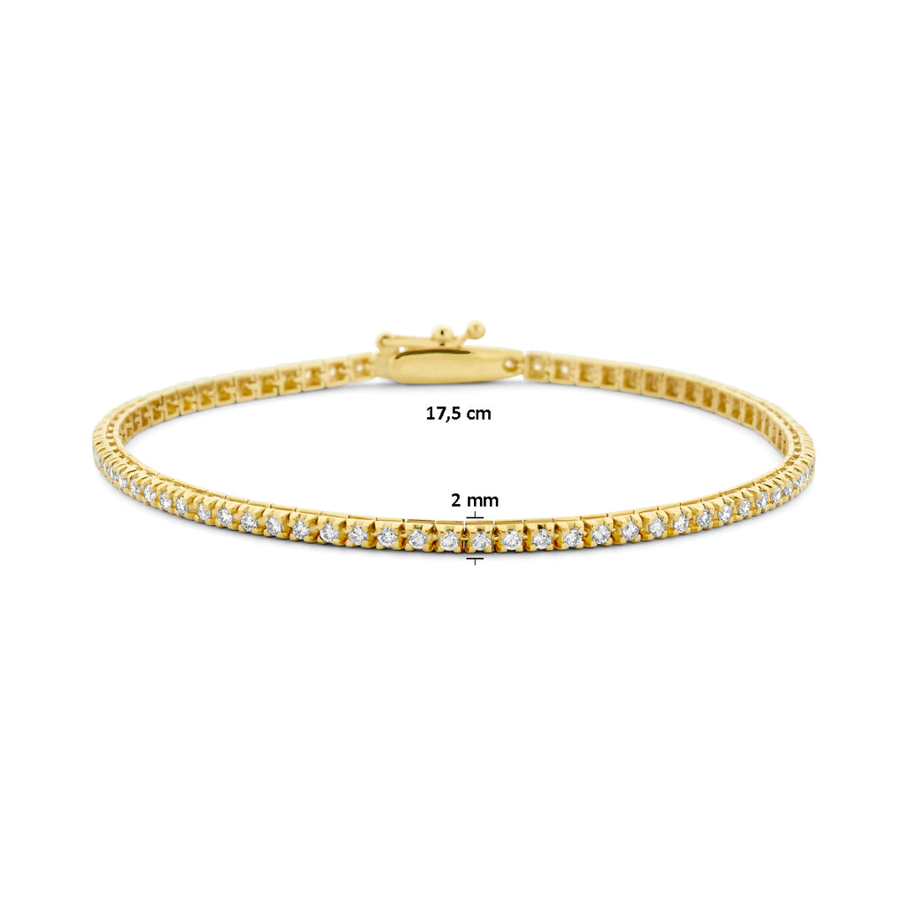 Tennisarmband lab grown diamant 1.00ct g si 2.0 mm 17.5 cm