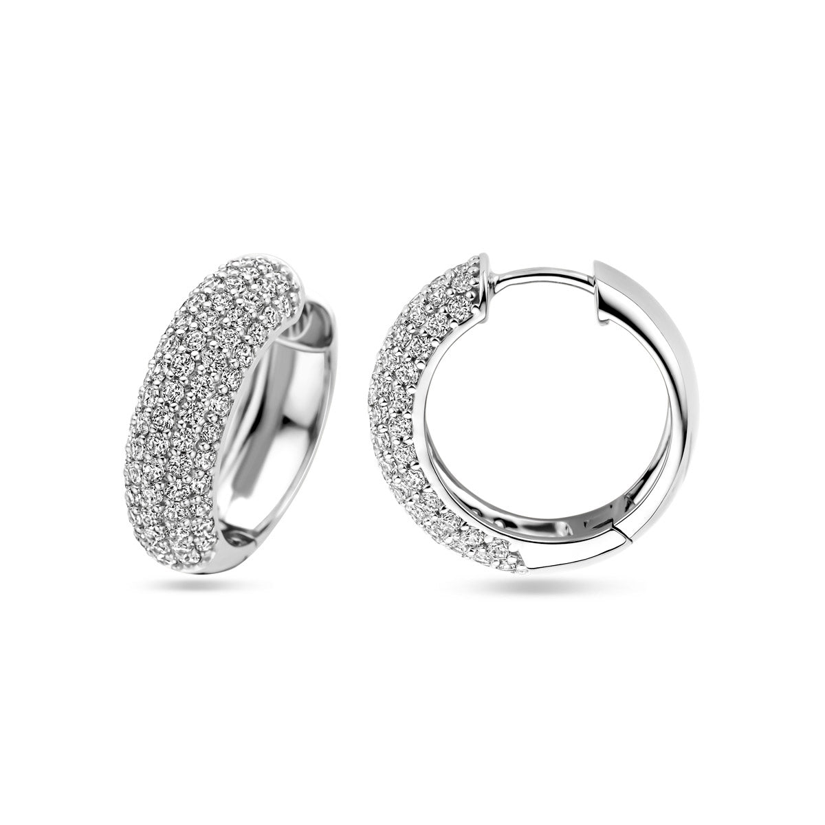 Klapoorringen zirkonia 21 mm