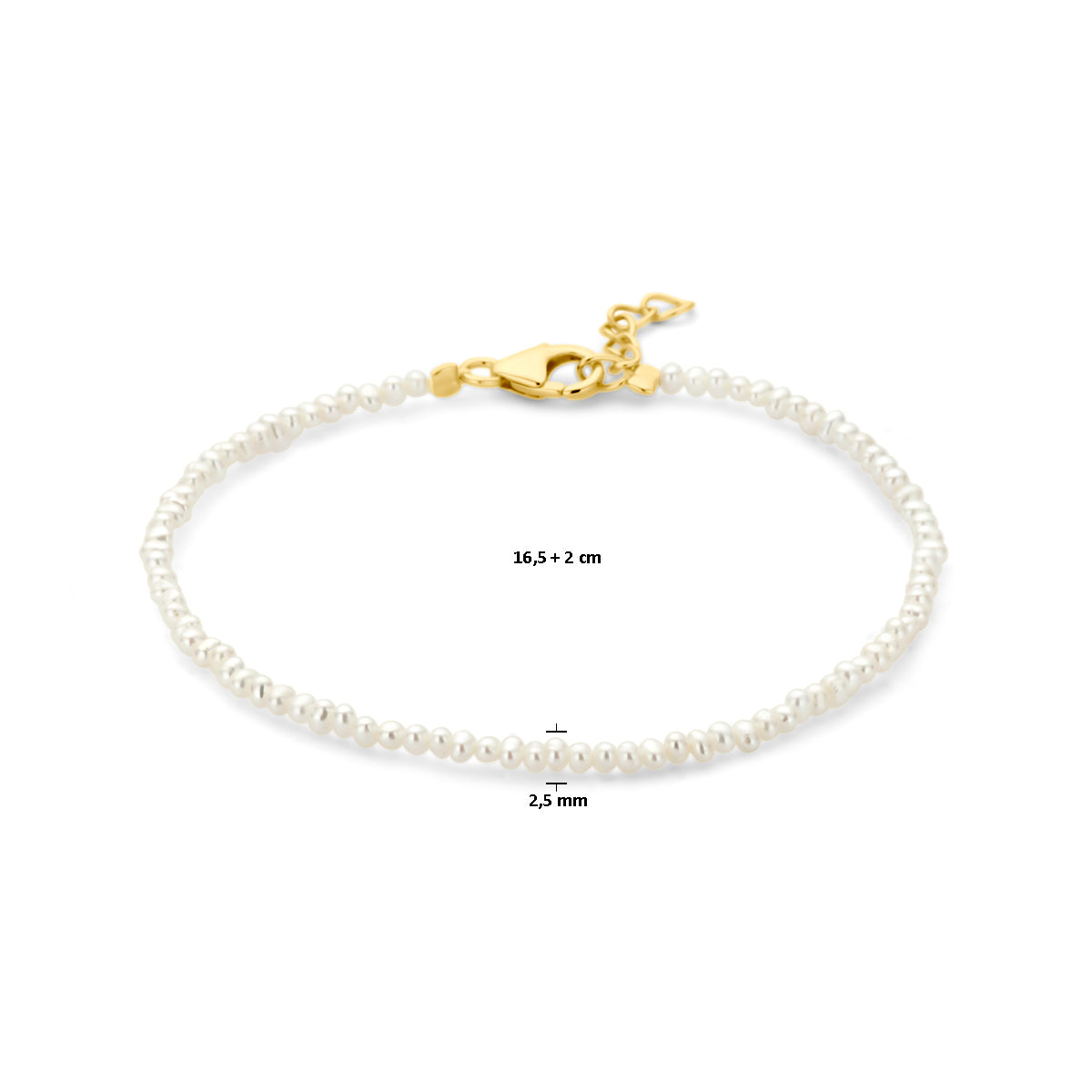 Armband parels 16.5 + 2 cm 3 micron