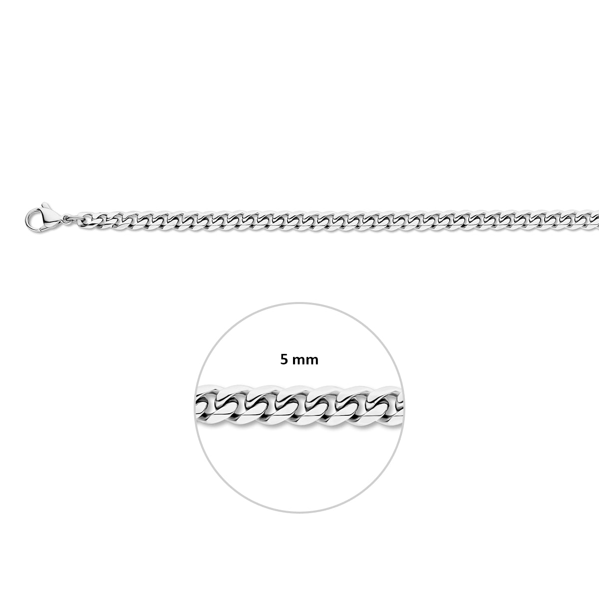 Collier geslepen gourmette 5.0 mm