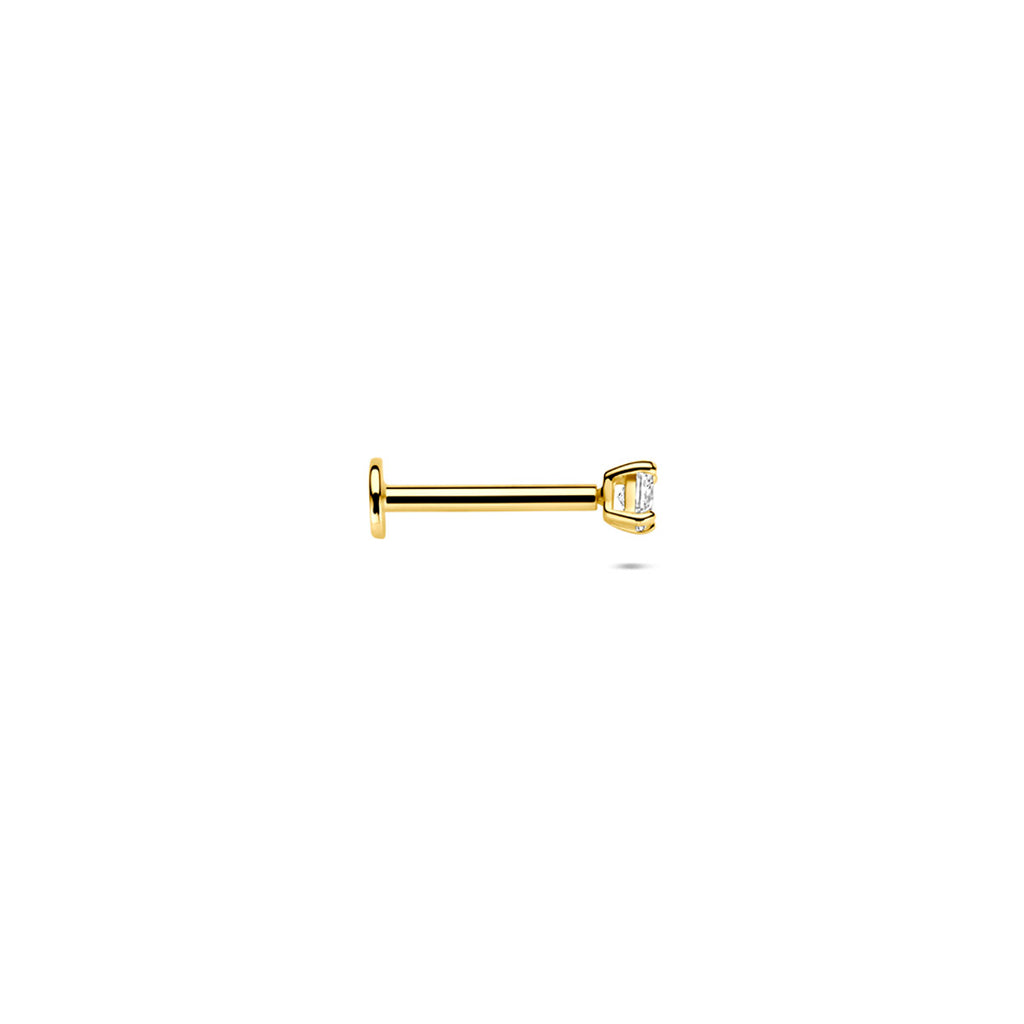 Geelgoud piercings schroefdraad