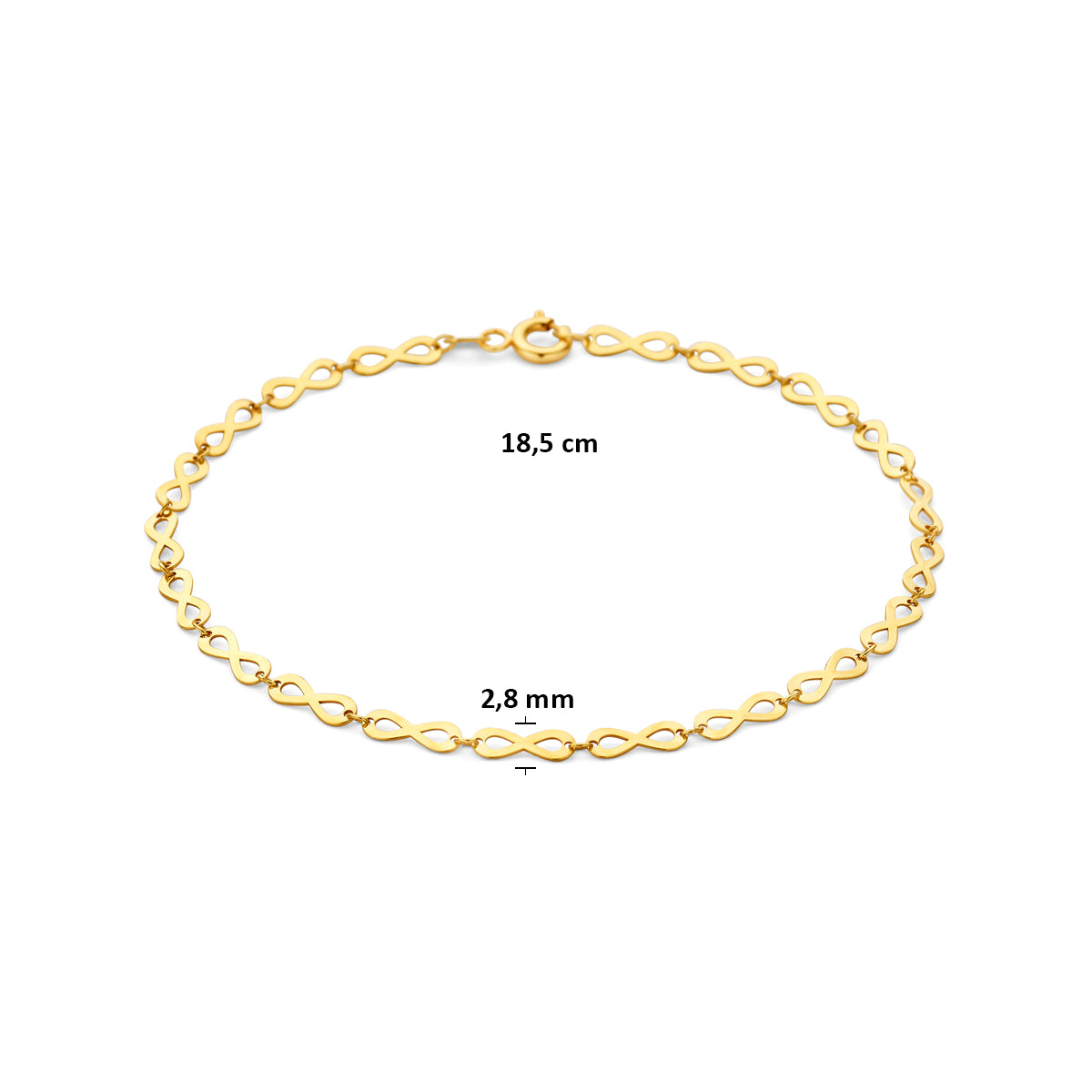 armband infinity 2.8 mm 18.5 cm