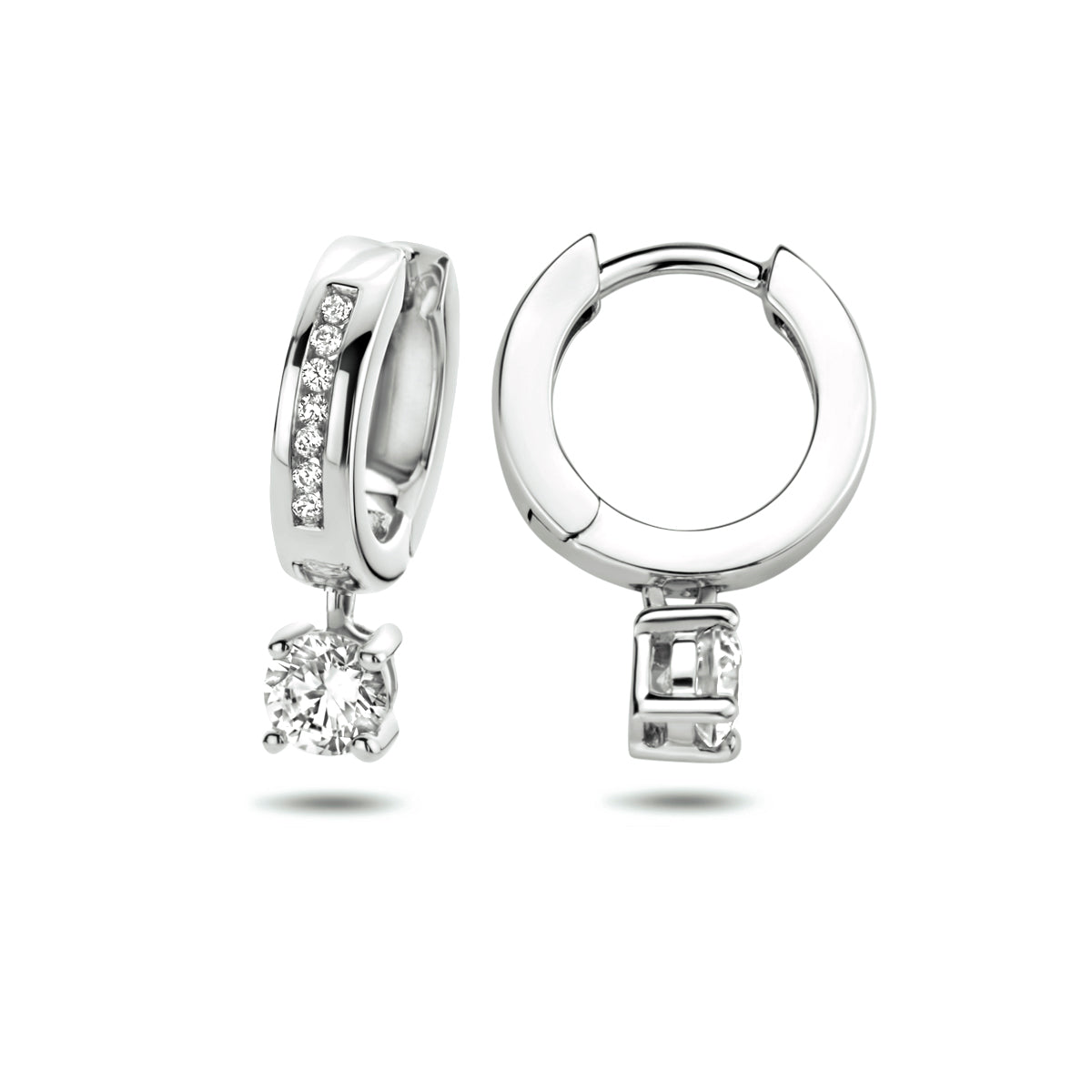 Klapoorringen - zilver zirkonia