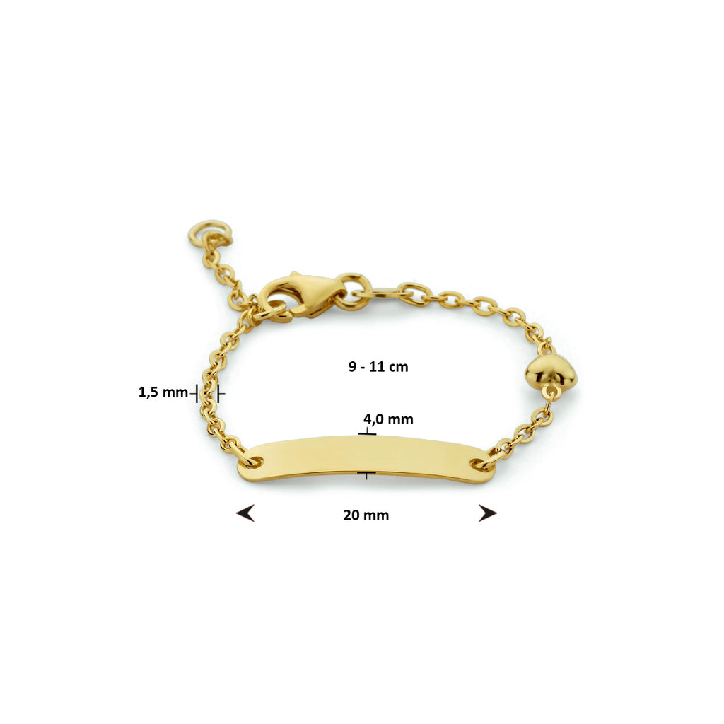 Graveerarmband hart plaat 4.0 mm