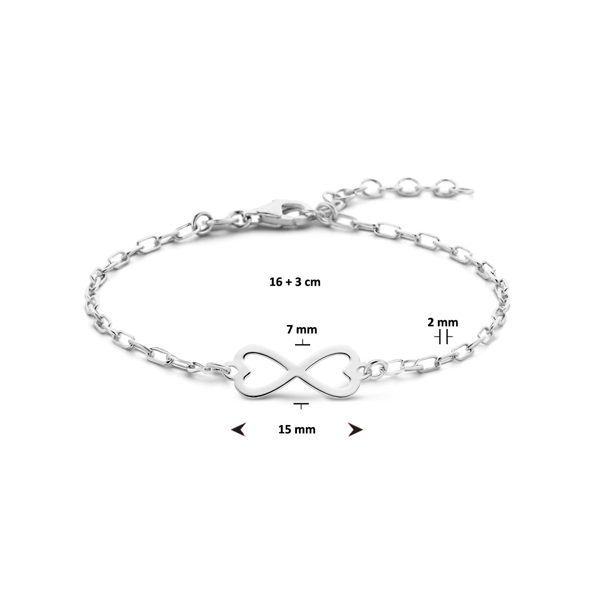Armband infinity 16 + 3 cm